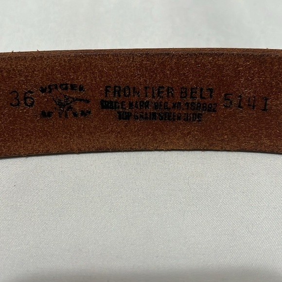 Tooled Leather Frontier Belt with Double Closure - Picture 8 of 10